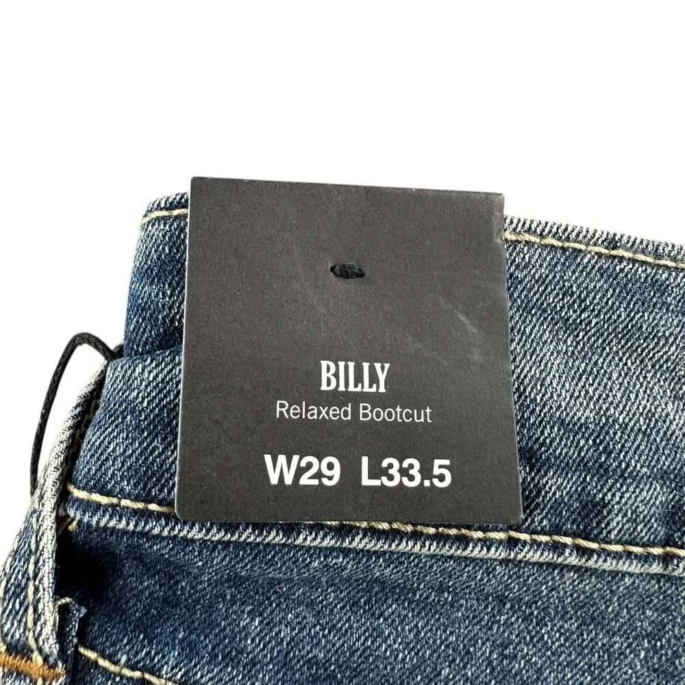 True Religion Billy Flap Bootcut Jeans Mens 29x33.5 Blue Relaxed Denim NEW